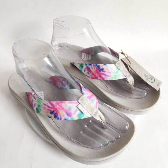 New Chaco Flip Flops Tie Dye Chillos Colorful Womens Size 8 NWT Comfort Sandals - Picture 1 of 14
